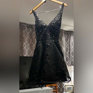 Elegant Black Sequin Dress